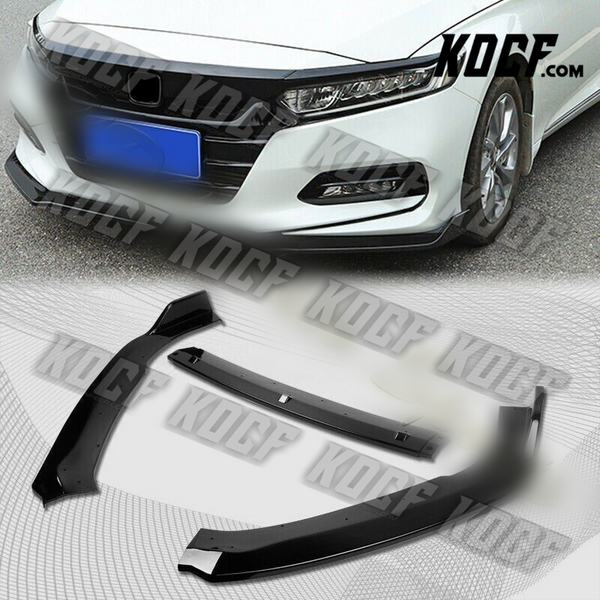 For 2018-2021 Honda Accord Painted Black Front Bumper Body Kit Spoiler Lip 3PCS - KOCF.com - Car Parts