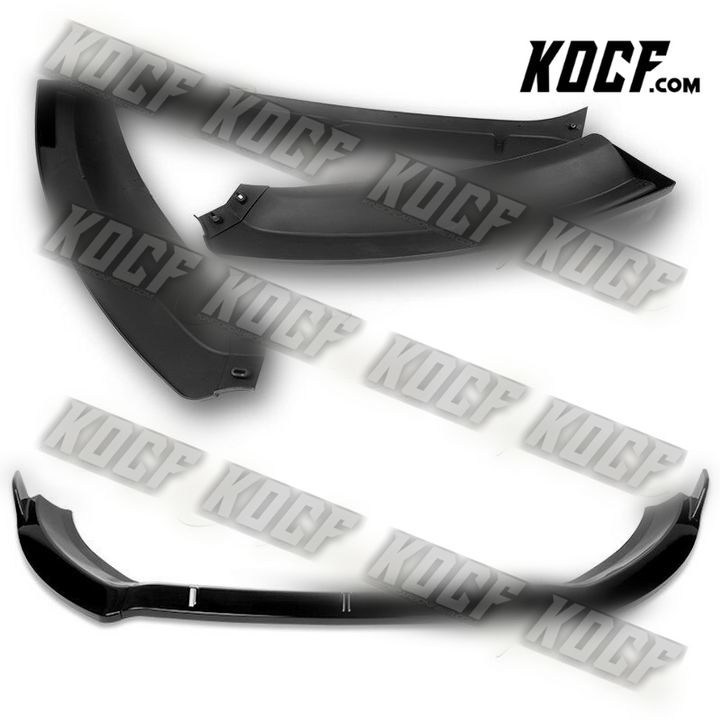 For 14-19 Ford Fiesta STP-Style Painted Black Front Bumper Splitter Spoiler Lip - KOCF.com - Car Parts