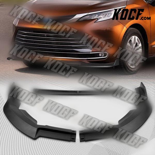 For 2021-2022 Toyota Sienna LE XLE MP-Style Matt Black Front Bumper Spoiler Lip - KOCF.com - Car Parts