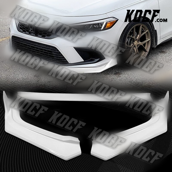 2022+ 11th Gen Civic Sedan Painted White Front Bumper Splitter Spoiler Lip - KOCF.com - Car Parts