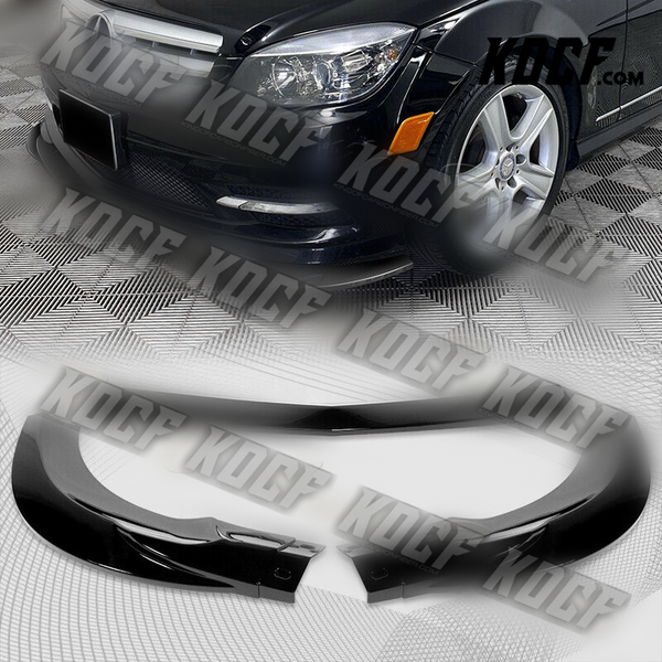 For 2008-2011 Mercedes C-Class Sport W204 Painted Black Front Bumper Spoiler Lip - KOCF.com - Car Parts