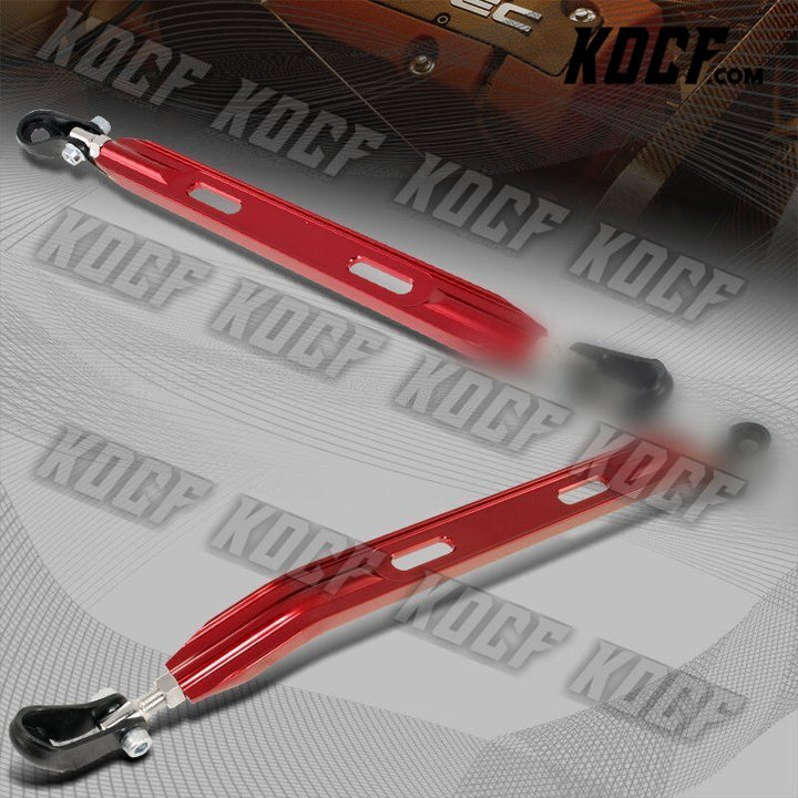 For 1996-2000 Honda Civic Red CNC Aluminum Lower Front+Rear Strut Tie bar 2pcs - KOCF.com - Car Parts