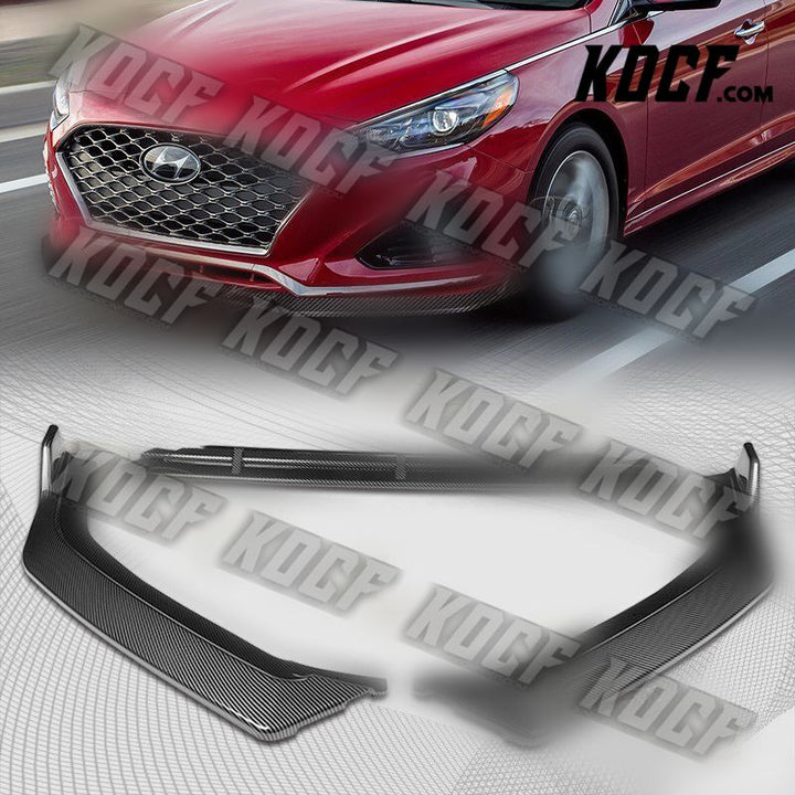 For 18-19 Hyundai Sonata Carbon Look Front Bumper Body Kit Splitter Spoiler Lip - KOCF.com - Car Parts