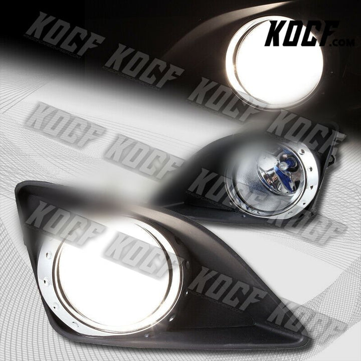 For Toyota Corolla Glass Bumper Fog Bumper Driving Light Lamps Kit W/Chrome Ring - KOCF.com - Car Parts