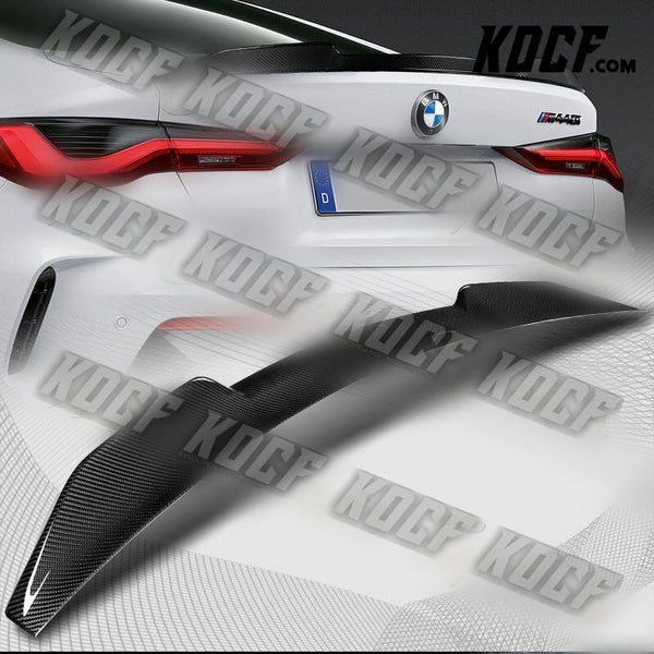 For 2021-2022 BMW G22 4-Series 2DR M4-Style Real Carbon Fiber Trunk Spoiler Wing - KOCF.com - Car Parts