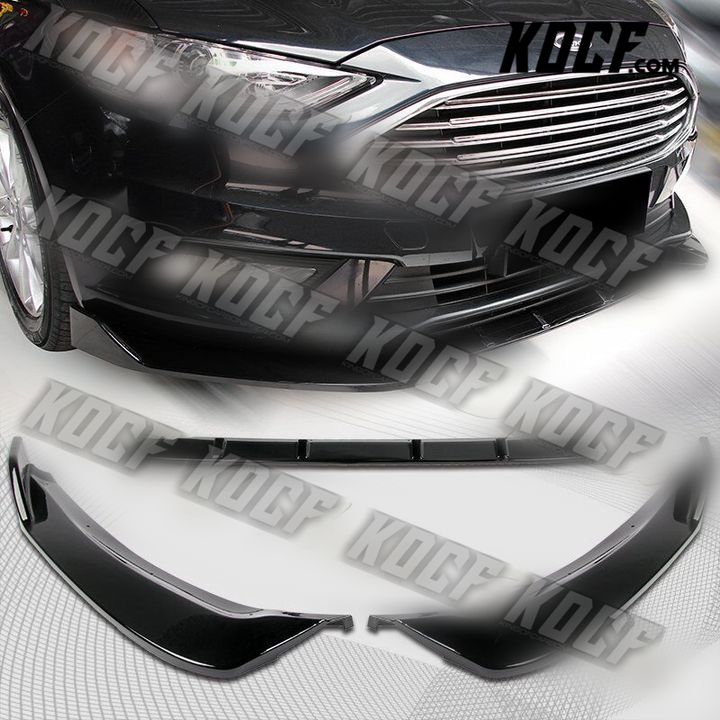 For 17-18 Ford Fusion/Mondeo Painted Black Front Bumper Spoiler Body Lip Kit - KOCF.com - Car Parts