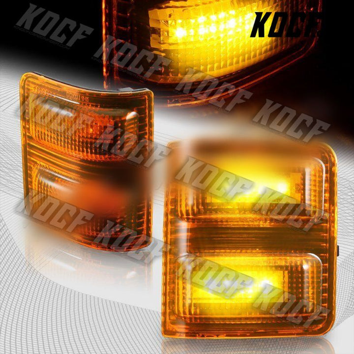 For 2008-2016 Ford Super duty Amber Side Mirror White LED Running Signal Lights - KOCF.com - Car Parts