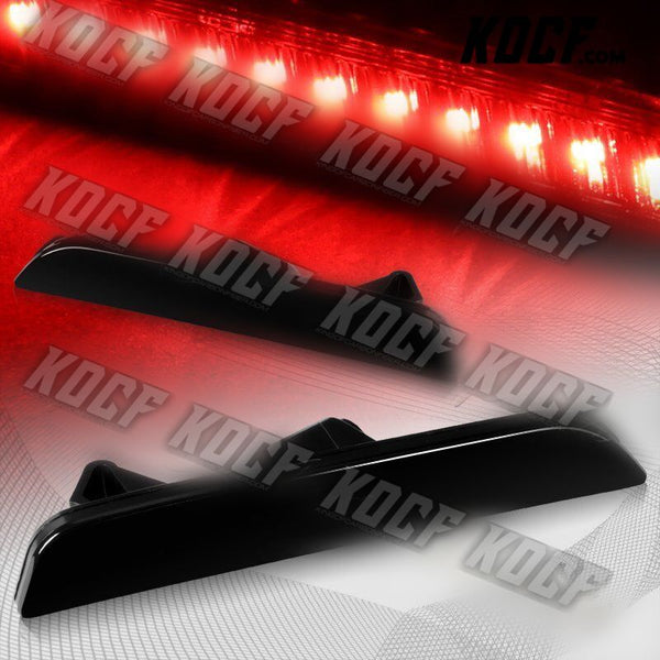 For 2010-2014 Ford Mustang Smoked Lens Red LED Rear Bumper Side Marker Lights