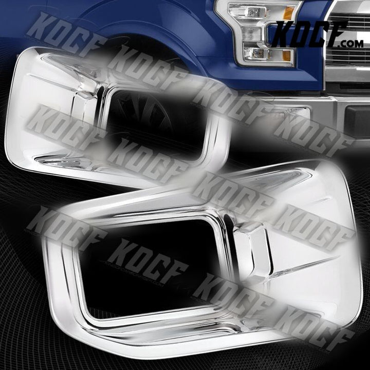 For 2015-2017 Ford F-150 F150 Mirror Chrome ABS Fog Lights Covers Cover Bezels - KOCF.com - Car Parts