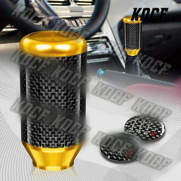 Universal Gold 5/6-Speed Manual Aluminum/Carbon Transmission Shift Shifter Knob - KOCF.com - Car Parts