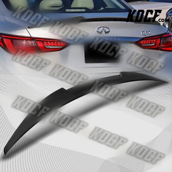 For 2014-2022 Infiniti Q50 W-Power Matt Black V-Style Rear Trunk Spoiler Wing - KOCF.com - Car Parts