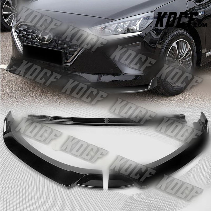 For 2017-2022 Hyundai IONIQ STP Painted Black Front Bumper Splitter Spoiler Lip - KOCF.com - Car Parts