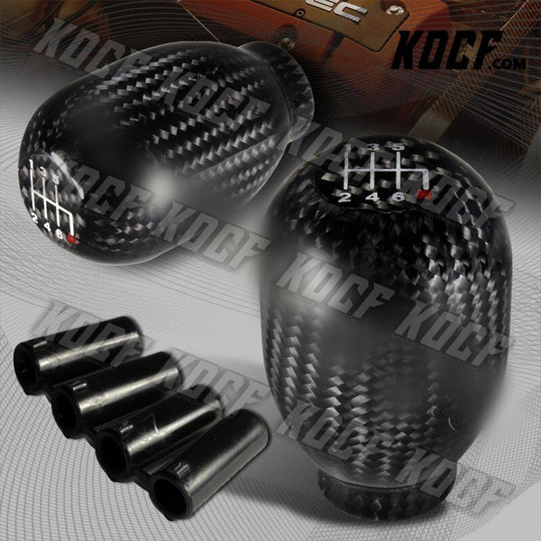 Universal Real Carbon Fiber Type-R Manual Throw 6-Speed Gear Shift Shifter Knob - KOCF.com - Car Parts