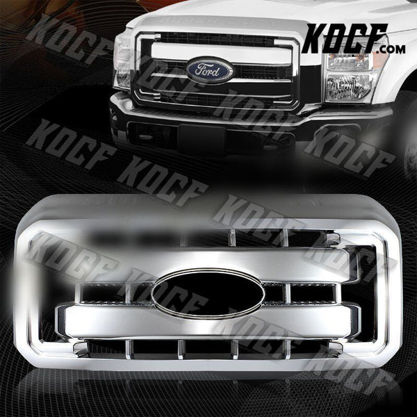 For 11-16 F250 F350 F450 F550 Super Duty 1-Piece Chrome Grill Full Overlay Cover - KOCF.com - Car Parts