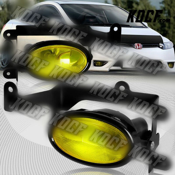 For 2006-2008 Honda Civic 2DR/Coupe Yellow Lens Fog Driving Bumper Lights Lamps