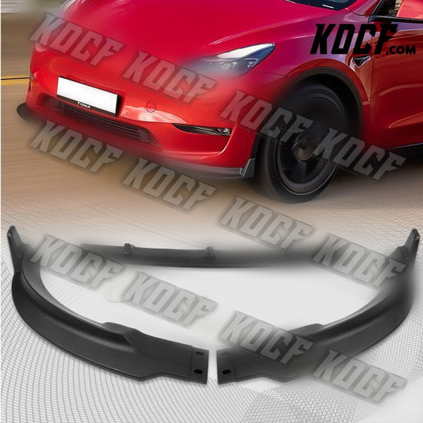 For 2020-2022 Tesla Model Y STP-Style Matt Black Front Bumper Body Spoiler Lip - KOCF.com - Car Parts