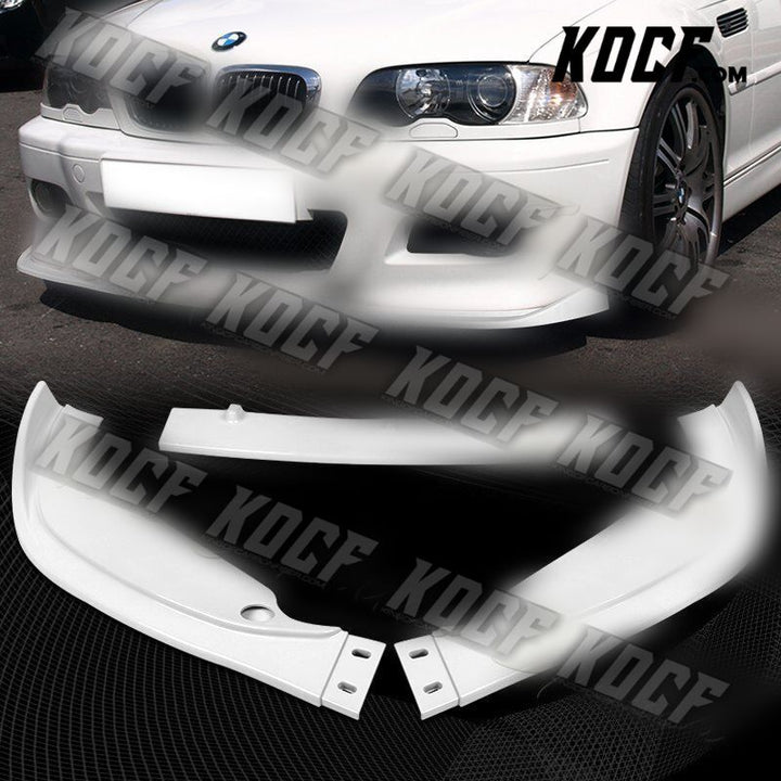 For 2001-2006 BMW E46 M3 H-Style Painted White Front Bumper Splitter Spoiler Lip - KOCF.com - Car Parts