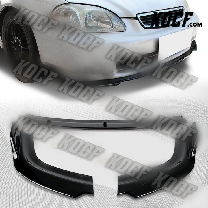 For 96-98 Honda Civic JDM CS-Style Painted Black Front Bumper Body Lip Kit 3PCS - KOCF.com - Car Parts