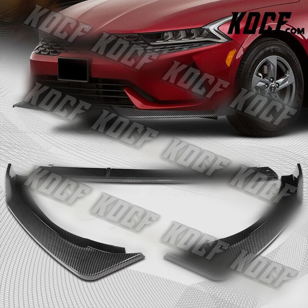 For 2021-2022 Kia Optima K5 Carbon Painted Front Bumper Splitter Spoiler Lip 3pc - KOCF.com - Car Parts