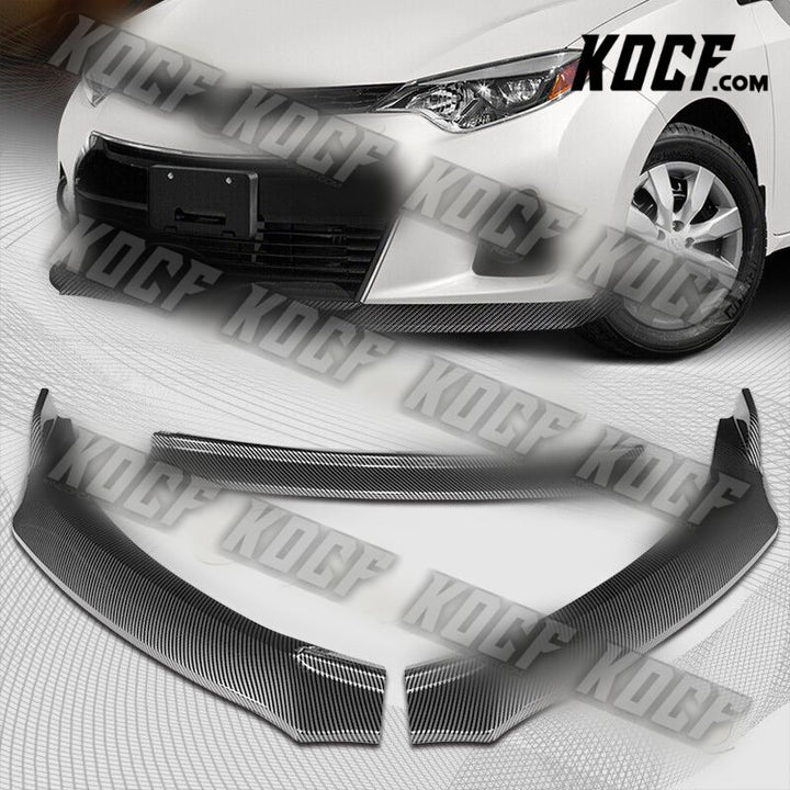 For 2014-2016 Toyota Corolla S GT-Style Carbon Painted Front Bumper Spoiler Lip - KOCF.com - Car Parts