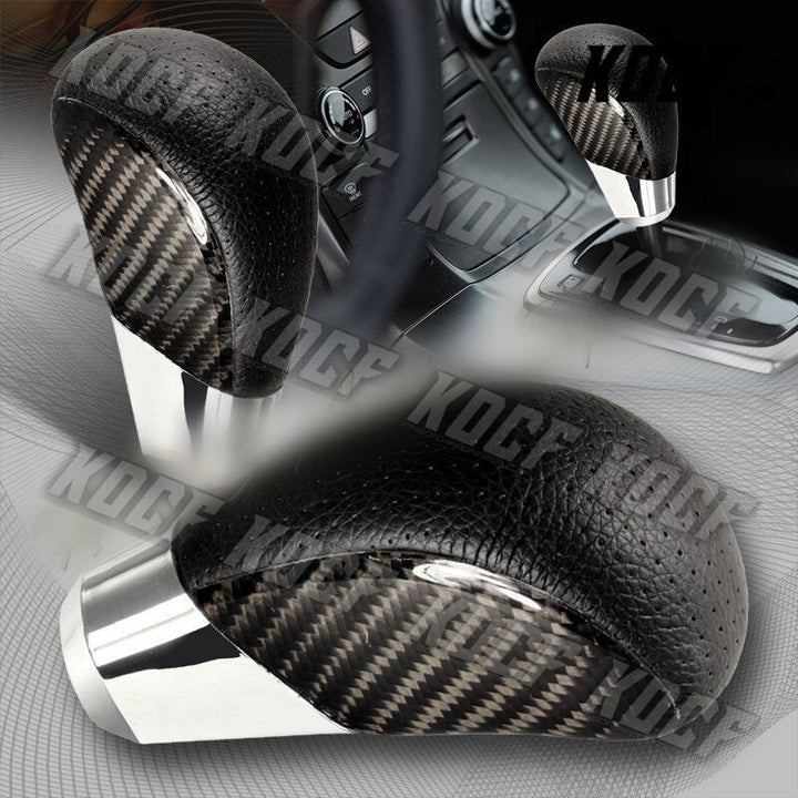 Universal Real Carbon Fiber PVC Leather VIP Manual MT Gear Shift Shifter Knob - KOCF.com - Car Parts