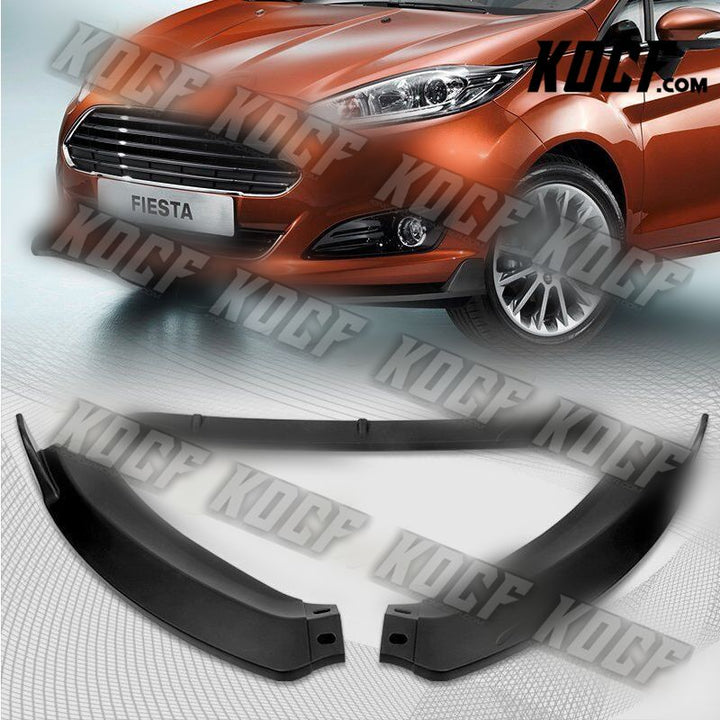 For 14-19 Ford Fiesta STP-Style Matt Black Front Bumper Splitter Spoiler Lip 3pc - KOCF.com - Car Parts