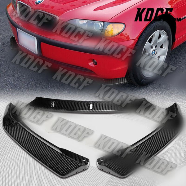 For 2002-2005 BMW 3-Series E46 Sedan Real Carbon Fiber Front Bumper Spoiler Lip - KOCF.com - Car Parts