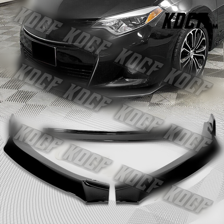 For 2014-2016 Toyota Corolla S GT-Style Painted Black Front Bumper Spoiler Lip - KOCF.com - Car Parts