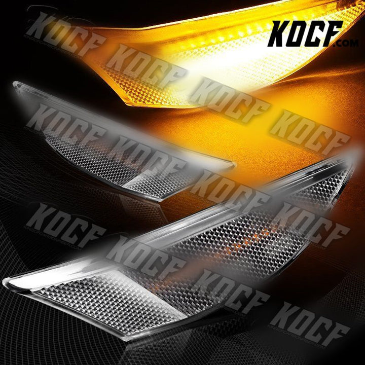 For 2012-2016 Porsche 911 Carrera Clear Lens Amber LED Signal Side Marker Lights - KOCF.com - Car Parts