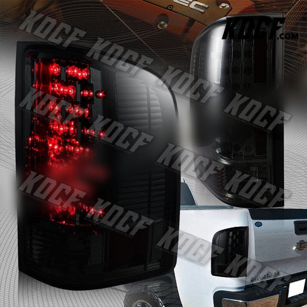 For 2007-2013 GMC Sierra 3500HD LED Smoked Lens Rear Brake Tail Lights Lamps