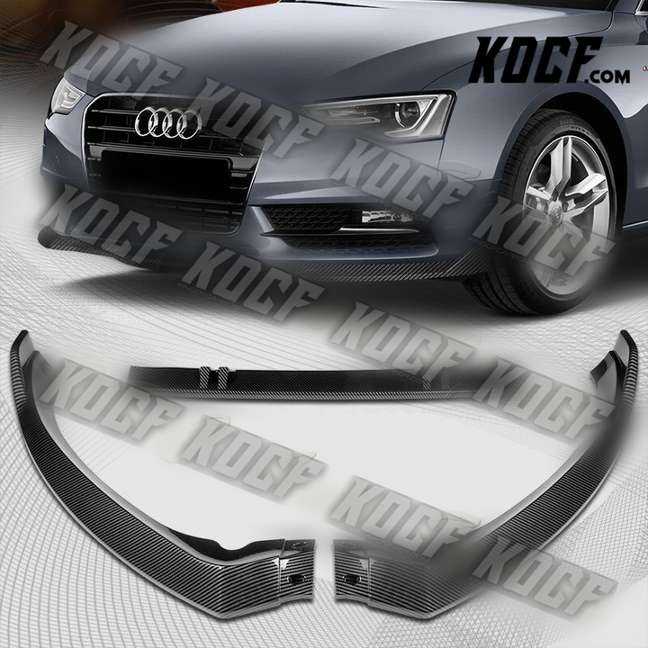 For 2013-2016 Audi A5 Carbon Painted Front Bumper Body Kit Spoiler Splitter Lip - KOCF.com - Car Parts