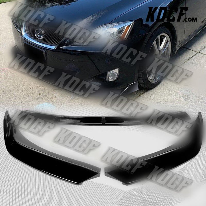 For 2006-2008 Lexus IS250 IS350 STP-Style Painted Black Front Bumper Spoiler Lip - KOCF.com - Car Parts