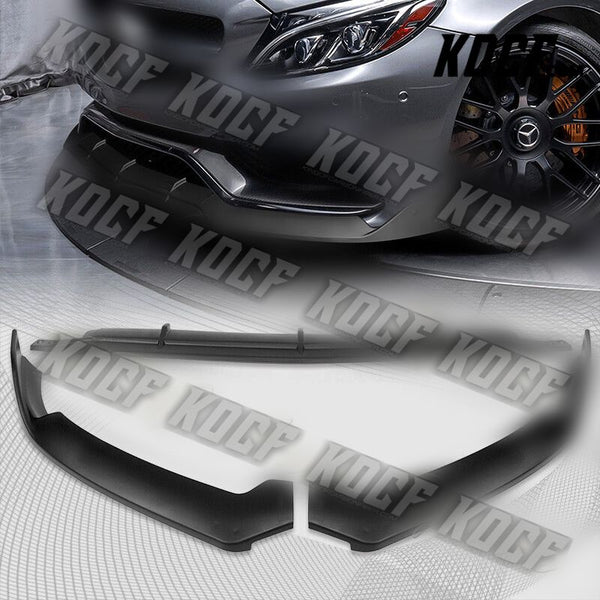 For 2015-2021 Mercedes-Benz W205 C63 AMG AP-Style Black Front Bumper Spoiler Lip