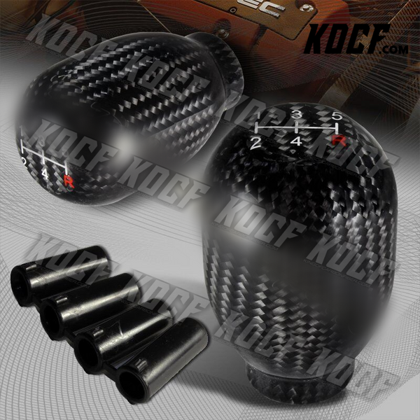 Universal Real Carbon Fiber Type-R Manual Throw 5-Speed Gear Shift Shifter Knob - KOCF.com - Car Parts