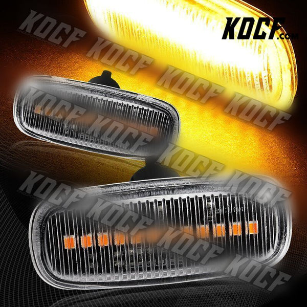 For Audi A3 A4 A6 S4 S6 Clear Lens Amber LED Turn Signal Side Marker Light Lamp - KOCF.com - Car Parts