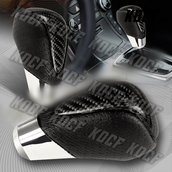 Real Carbon Fiber PVC Leather VIP Type-2 Manual MT Shift Shifter Knob Universal - KOCF.com - Car Parts