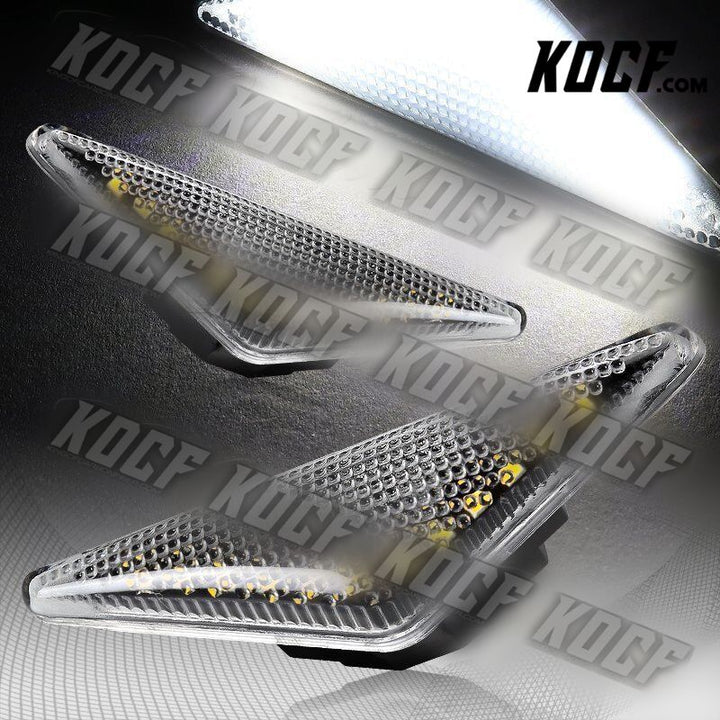 For 2001-2004 Ford Focus MK1 Clear Lens White LED Turn Signal Side Marker Lights - KOCF.com - Car Parts