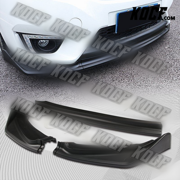 For 2014-2017 Honda Fit Unpainted Black Front Bumper Body Kit Spoiler Lip 3PCS - KOCF.com - Car Parts