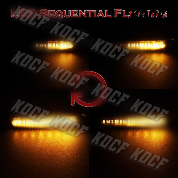 For 1998-2006 BMW 3-Series E46 Smoke Lens Sequential Amber LED Side Marker Light - KOCF.com - Car Parts