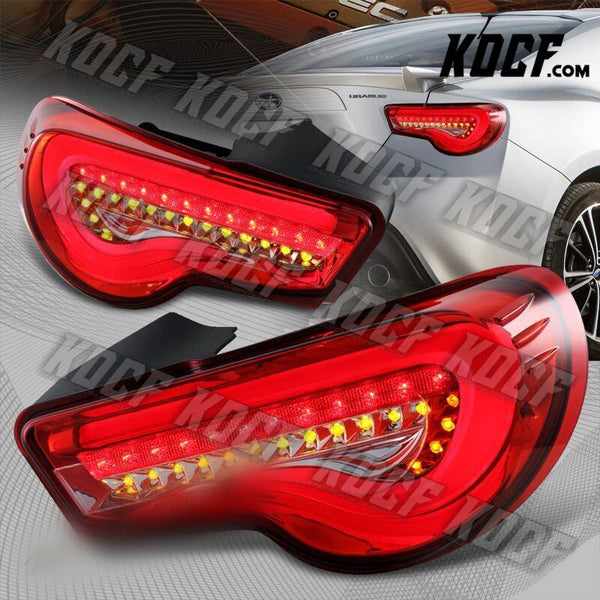 For 13-20 Scion FRS FT86 Subaru BRZ DRL Red/Clear Lens LED Rear Tail Lights Lamp - KOCF.com - Car Parts