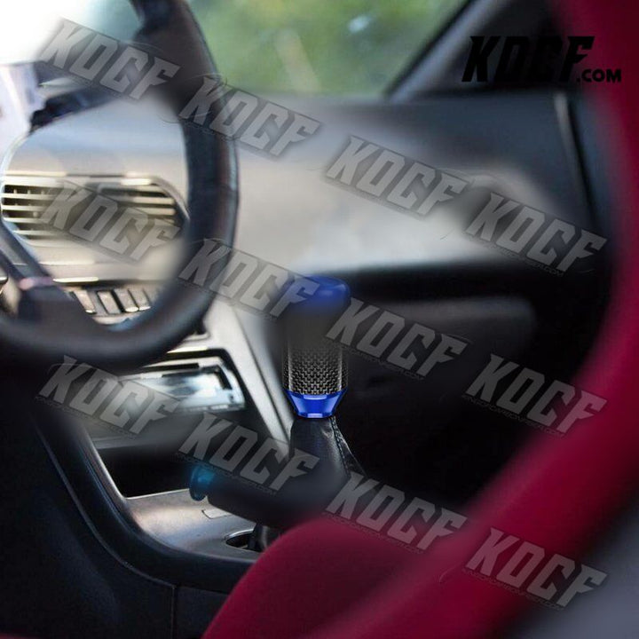 Universal Blue 5/6-Speed Manual Aluminum/Carbon Transmission Shift Shifter Knob - KOCF.com - Car Parts