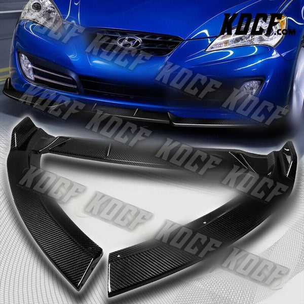 For 2010-2012 Hyundai Genesis Coupe Real Carbon Fiber Front Bumper Spoiler Lip - KOCF.com - Car Parts