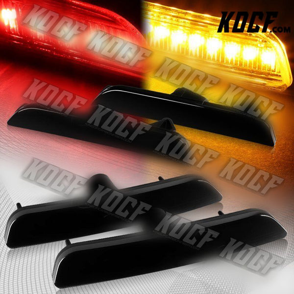 For 2010-2014 Ford Mustang Smoke Lens LED Front + Rear Bumper Side Marker Lights - KOCF.com - Car Parts