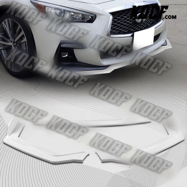 For 2018-2021 Infiniti Q50 Sport Painted White Front Bumper Body Kit Lip 3PCS - KOCF.com - Car Parts