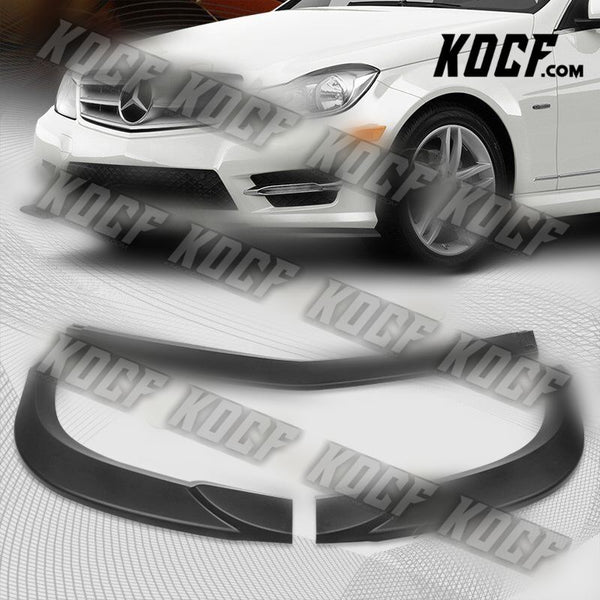 For 2011-2014 Mercedes C-Class Sport W204 Matt Black Front Bumper Spoiler Lip - KOCF.com - Car Parts