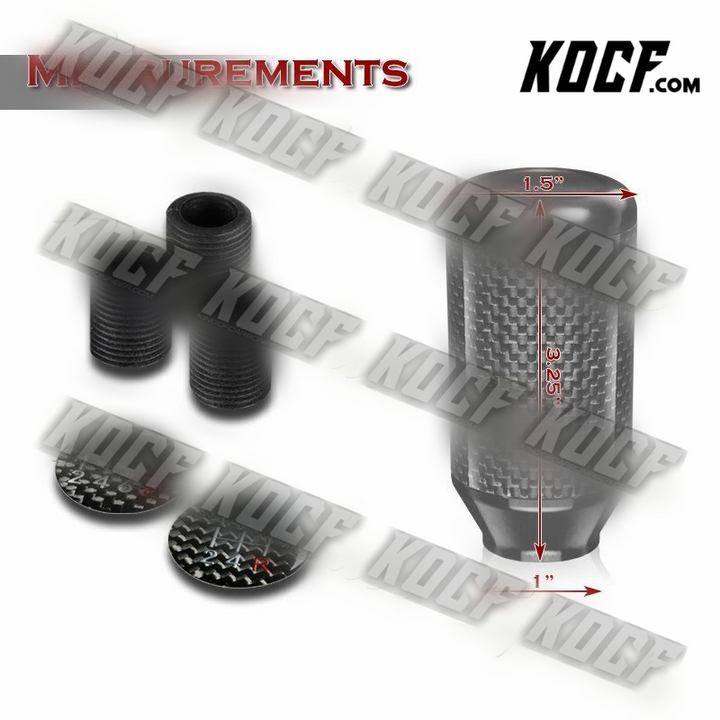 Universal Black 5/6-Speed Manual Aluminum/Carbon Transmission Shift Shifter Knob - KOCF.com - Car Parts