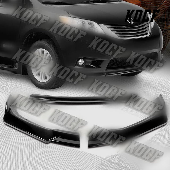 For 2011-2015 Toyota Sienna MP-Style Painted Black Front Bumper Body Spoiler Lip - KOCF.com - Car Parts