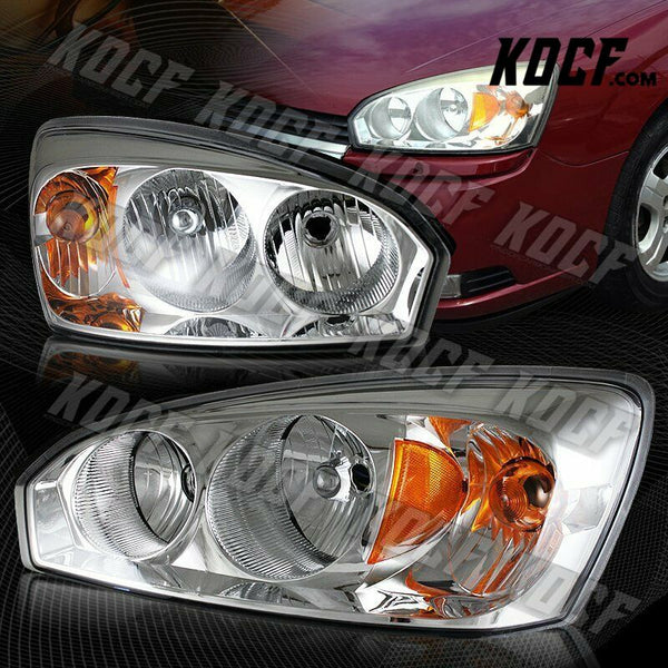 For 2004-2007 Chevy Malibu Chrome Housing W/Amber Reflector Headlights Lamps - KOCF.com - Car Parts