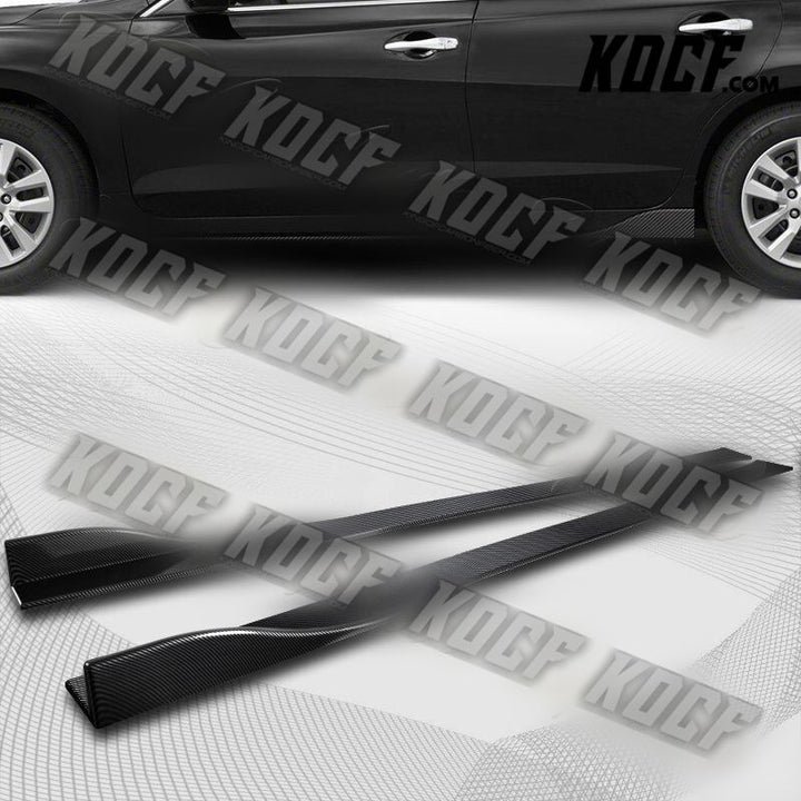 86" x 4" Universal Carbon Look Side Skirt Extension Rocker Splitters Lip 6pcs - KOCF.com - Car Parts