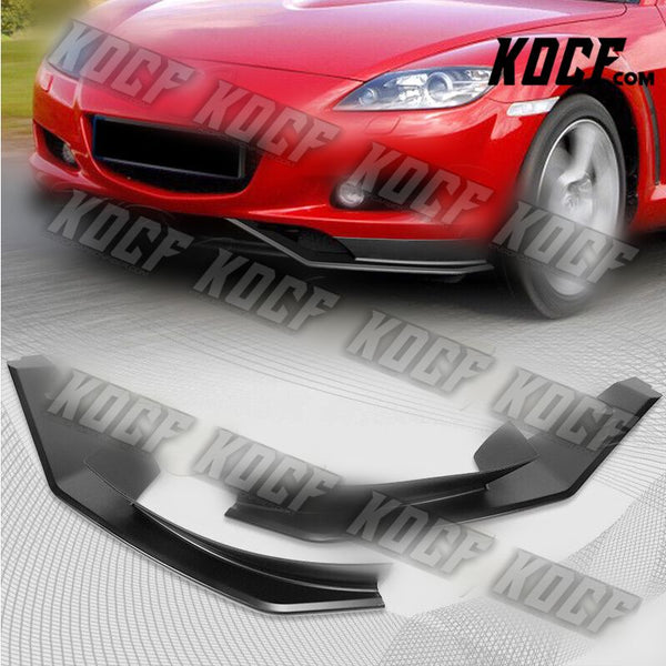 For 2004-2008 Mazda RX8 RX-8 MS-Style Matt Black Front Bumper Spoiler Lip 2pcs - KOCF.com - Car Parts